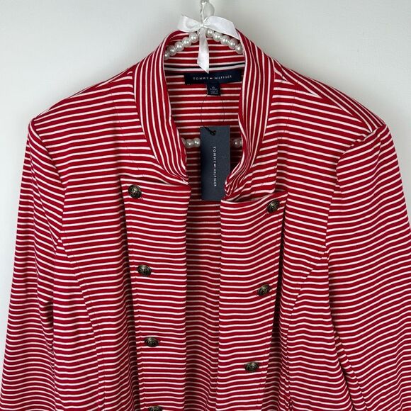 Tommy Hilfiger Womens Jacket XL Stripe Nautical Military blazer holidays - Picture 4 of 12